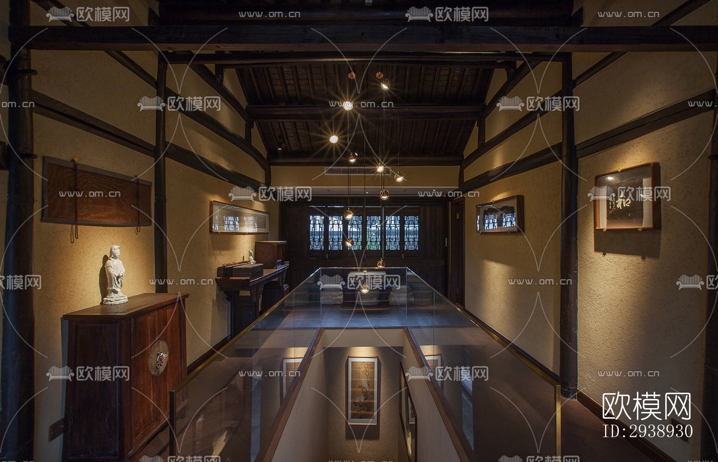 中式酒店民宿效果图下载（渲染图8）