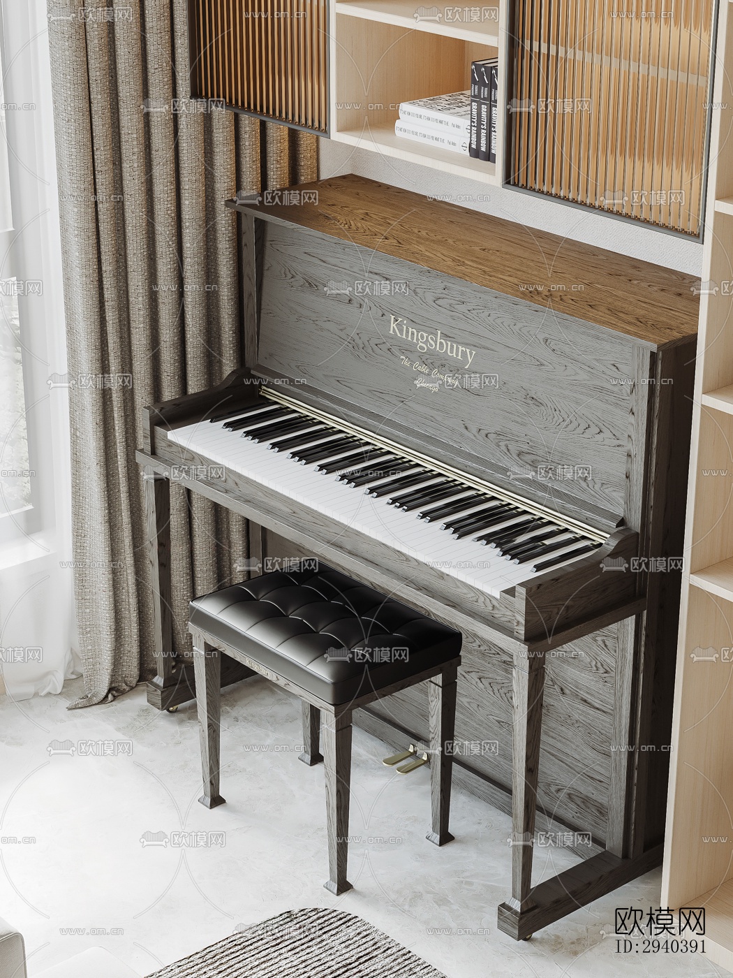 现代平层效果图下载（渲染图11）