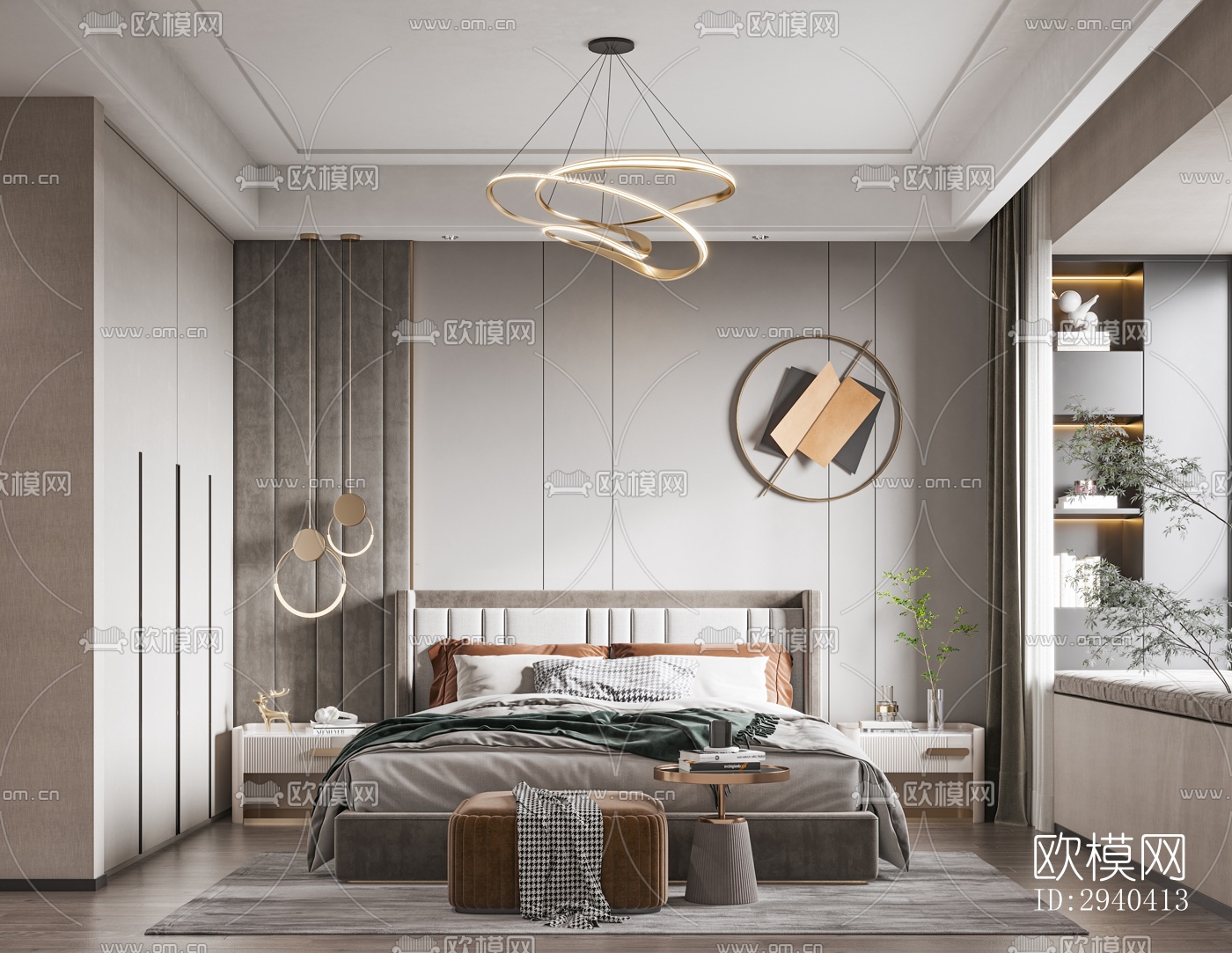 现代平层效果图下载（渲染图9）