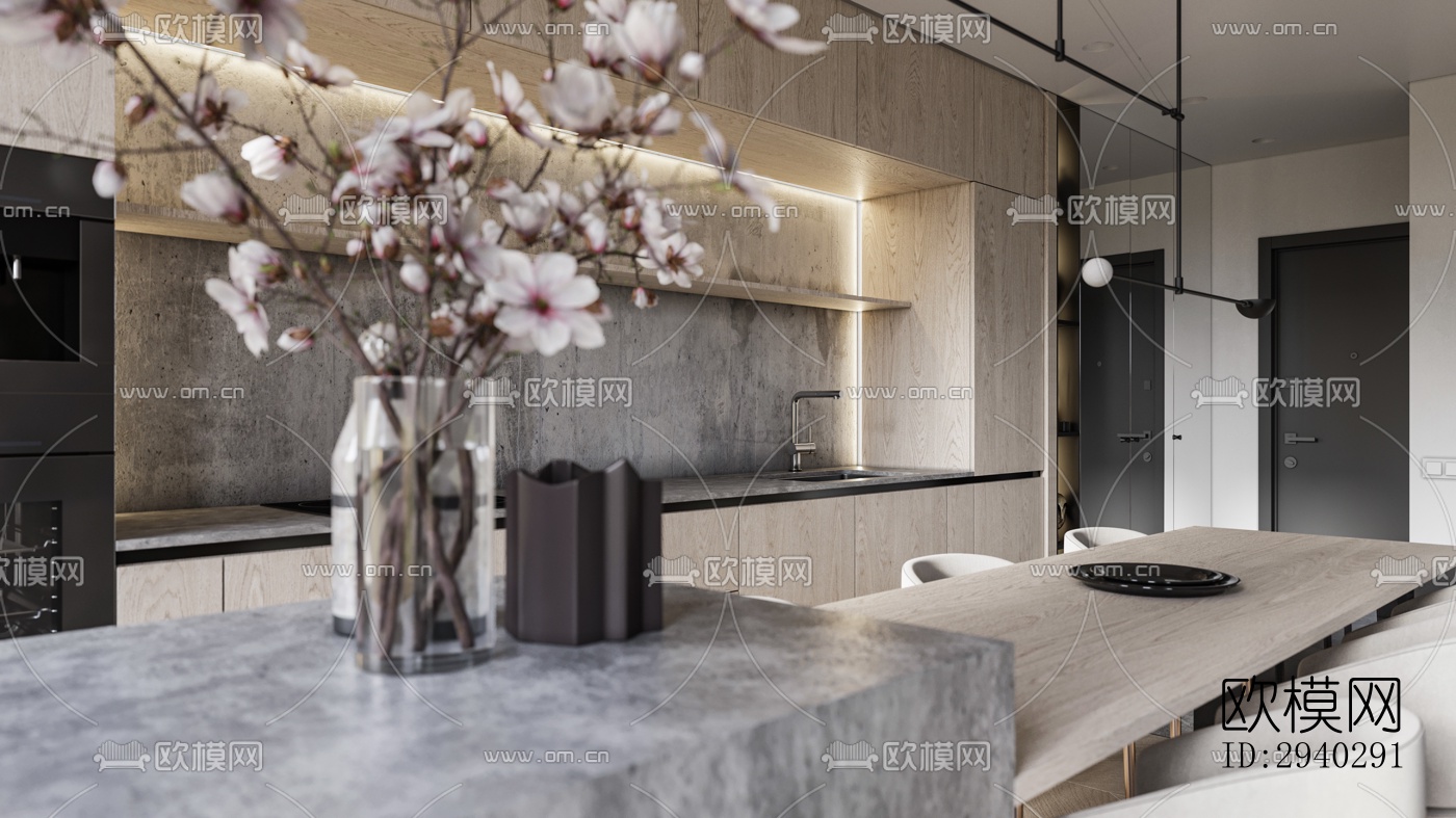 现代平层效果图下载（渲染图13）