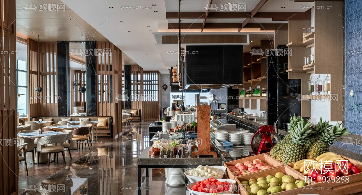 新中式酒店民宿效果图下载（渲染图3）