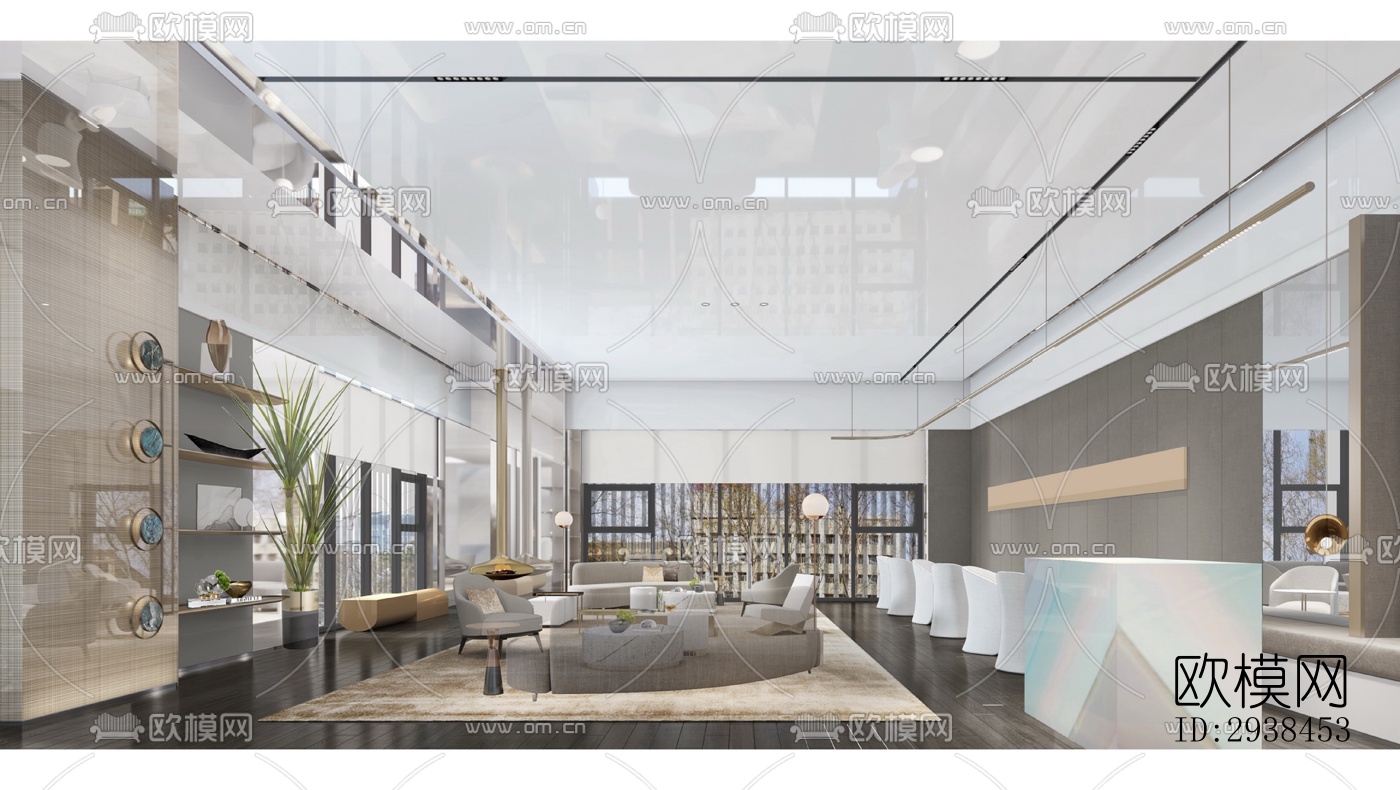 现代售楼处效果图下载（渲染图6）