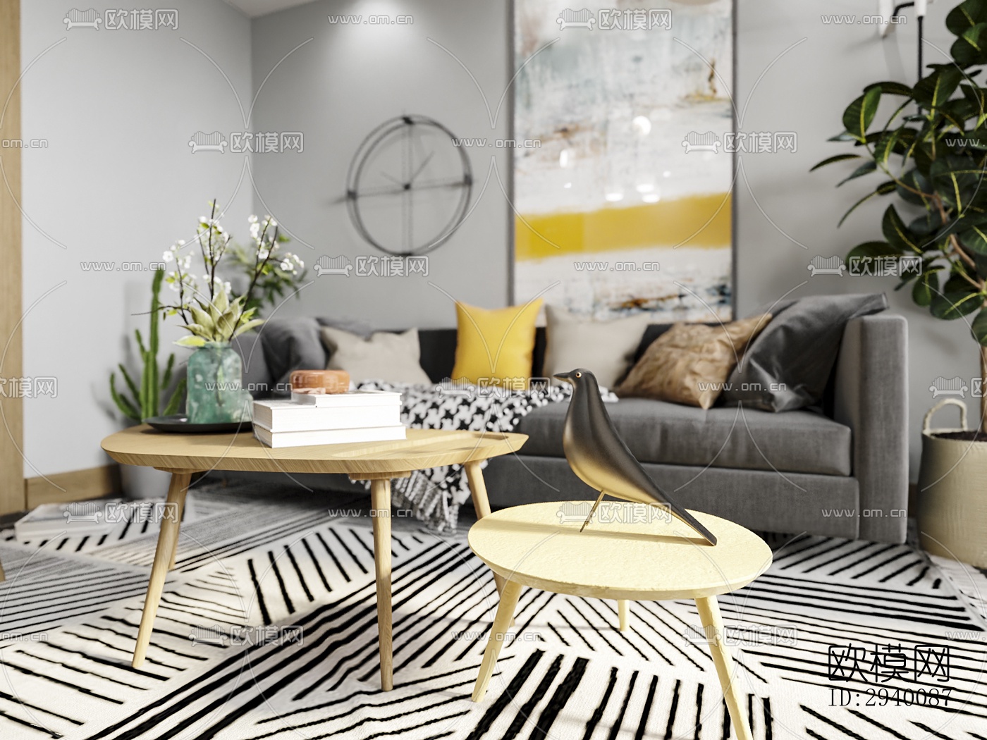 北欧平层效果图下载（渲染图5）