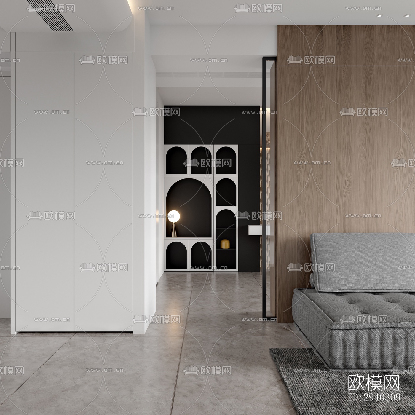 现代平层效果图下载（渲染图8）