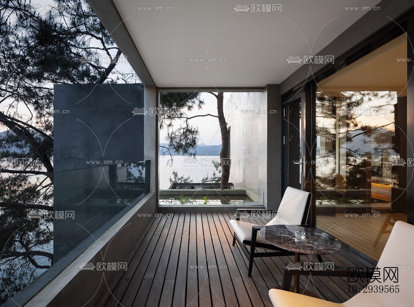 现代酒店民宿效果图下载（渲染图1）