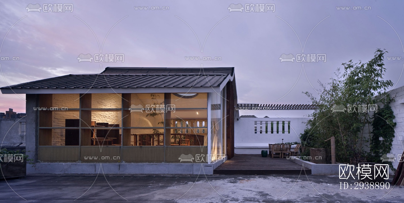 中式酒店民宿效果图下载（渲染图20）