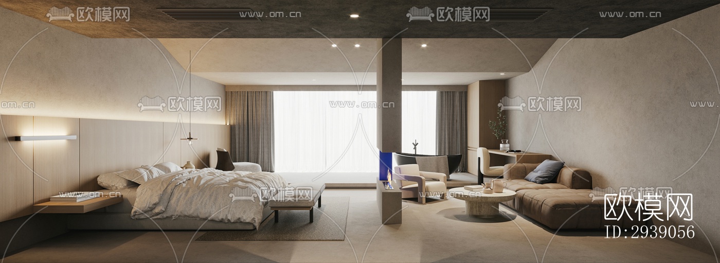 侘寂酒店民宿效果图下载（渲染图8）