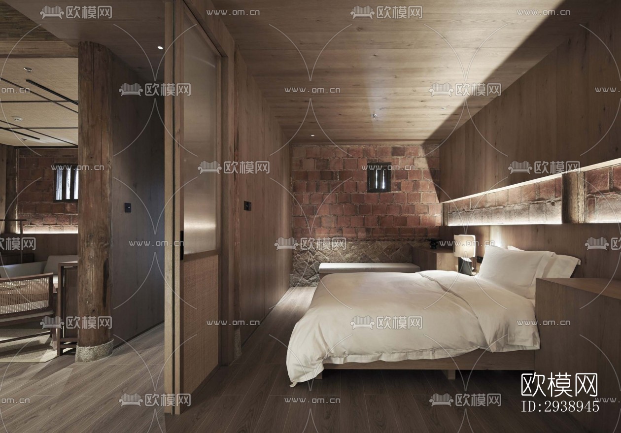 中式酒店民宿效果图下载（渲染图3）