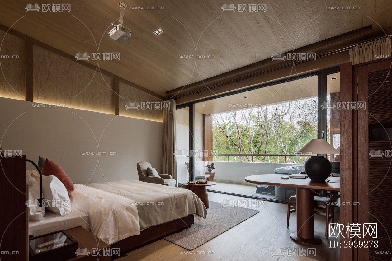 新中式酒店民宿效果图下载（渲染图5）