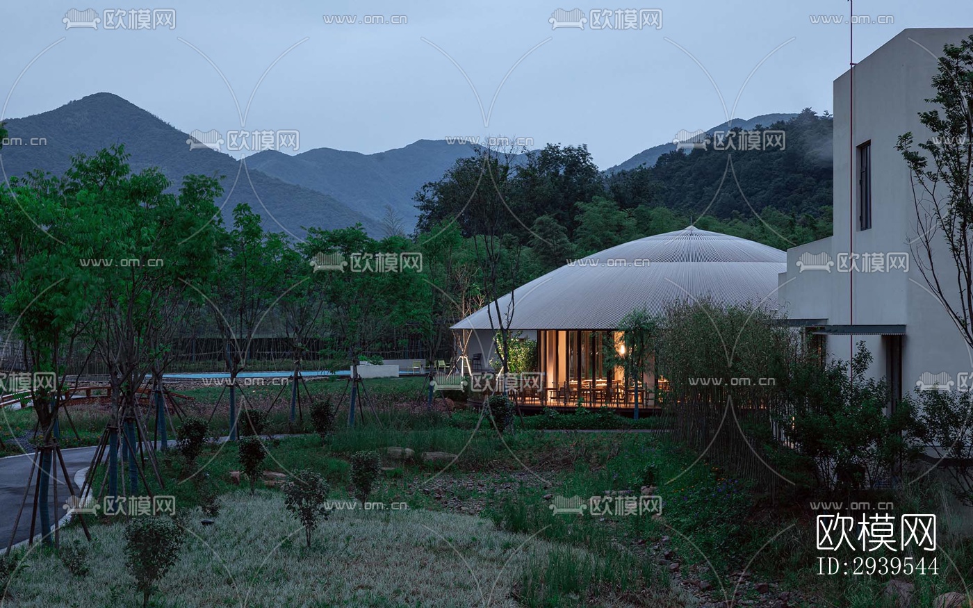 现代酒店民宿效果图下载（渲染图16）