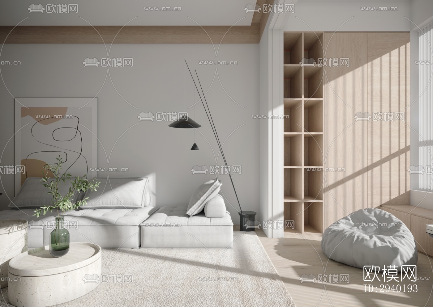 日式平层效果图下载（渲染图13）