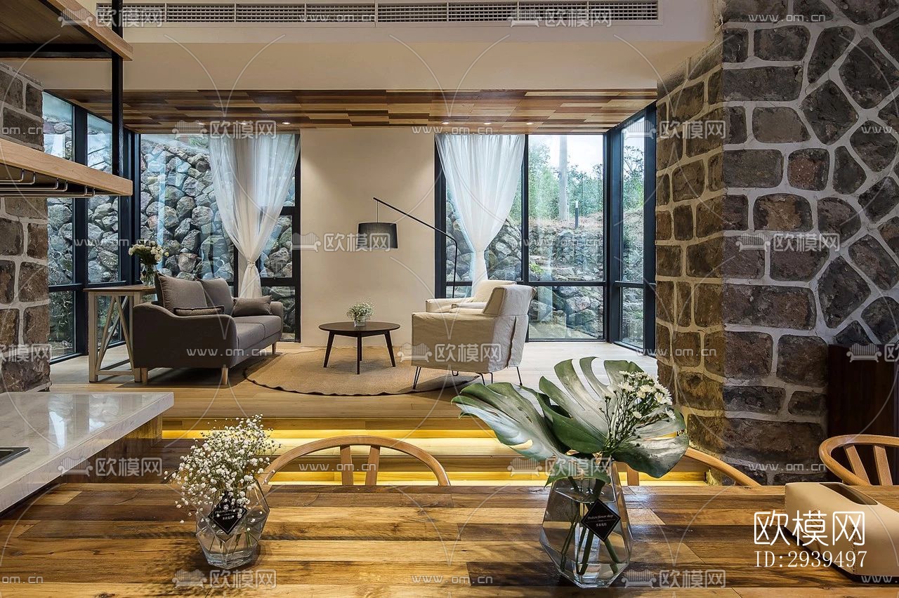 现代酒店民宿效果图下载（渲染图7）