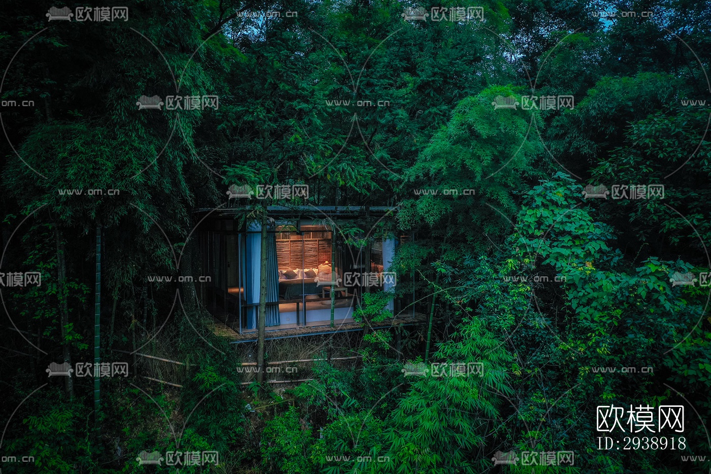 中式酒店民宿效果图下载（渲染图14）