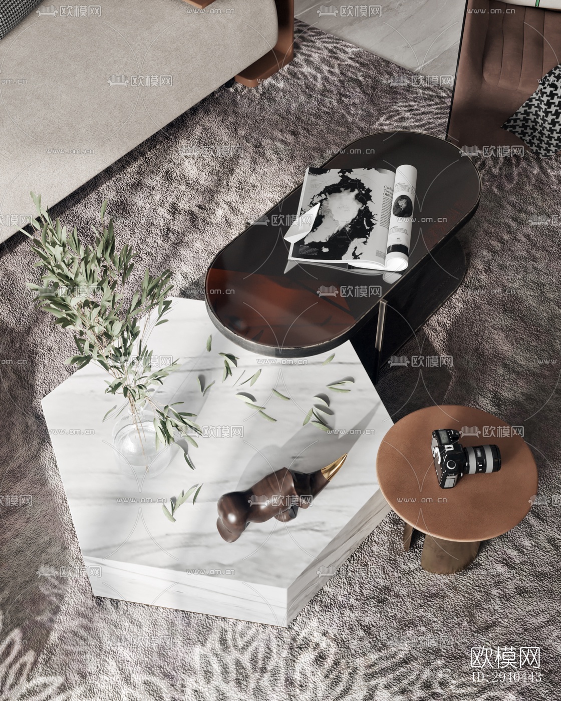 美式平层效果图下载（渲染图4）