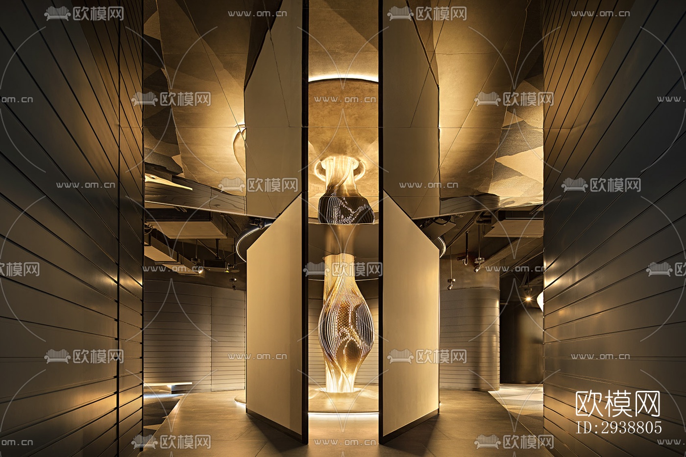 高级灰展览展厅效果图下载（渲染图12）