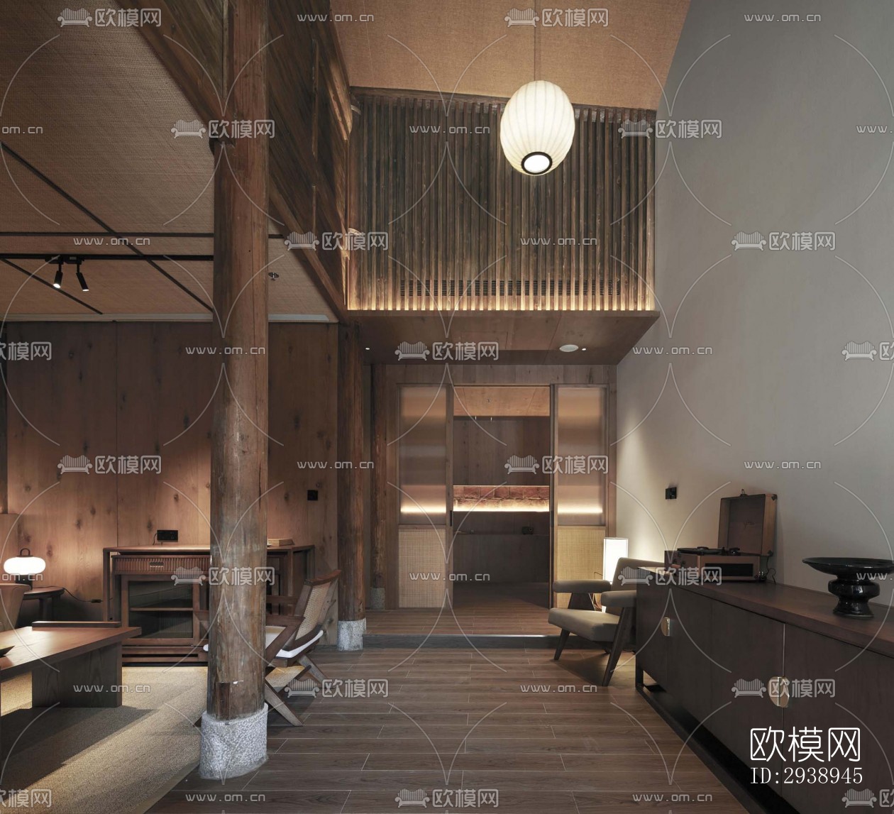 中式酒店民宿效果图下载（渲染图2）