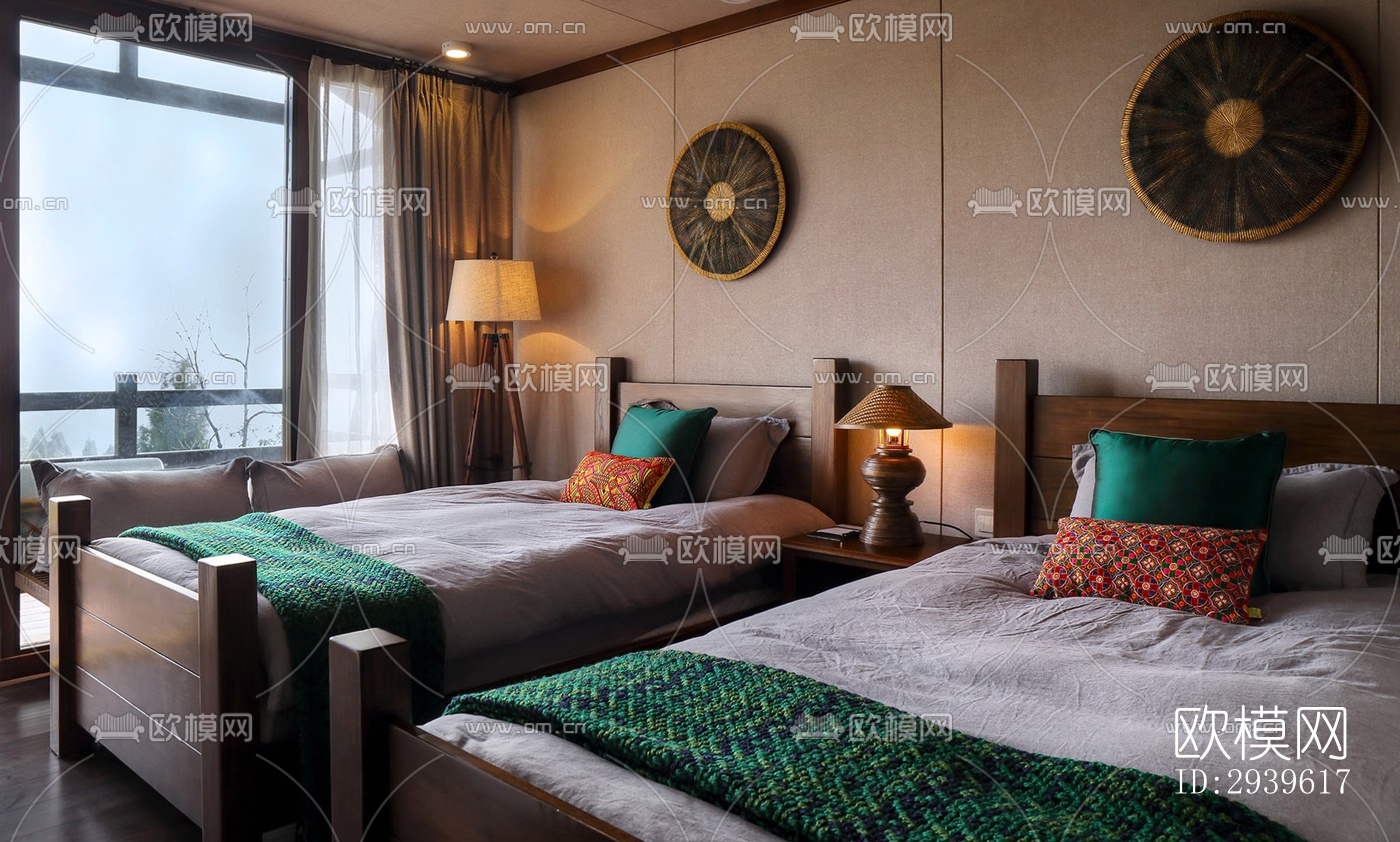 美式酒店民宿效果图下载（渲染图5）