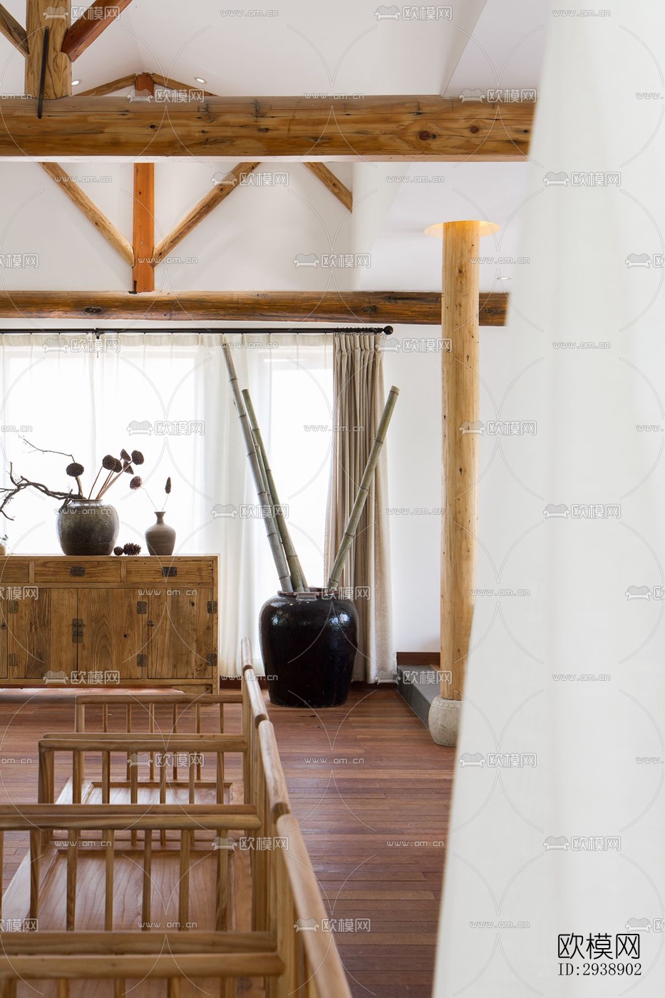 中式酒店民宿效果图下载（渲染图2）