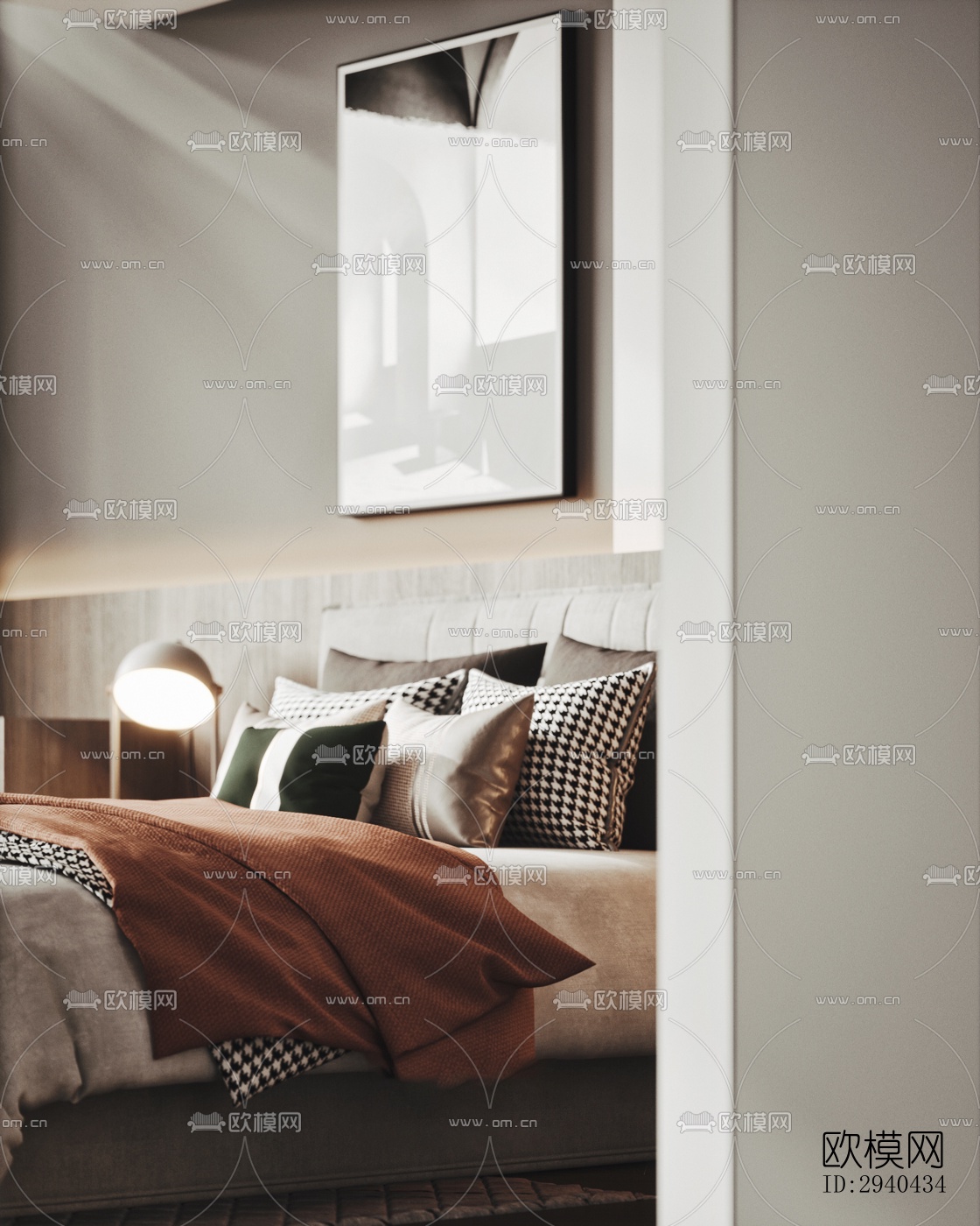 现代平层效果图下载（渲染图9）