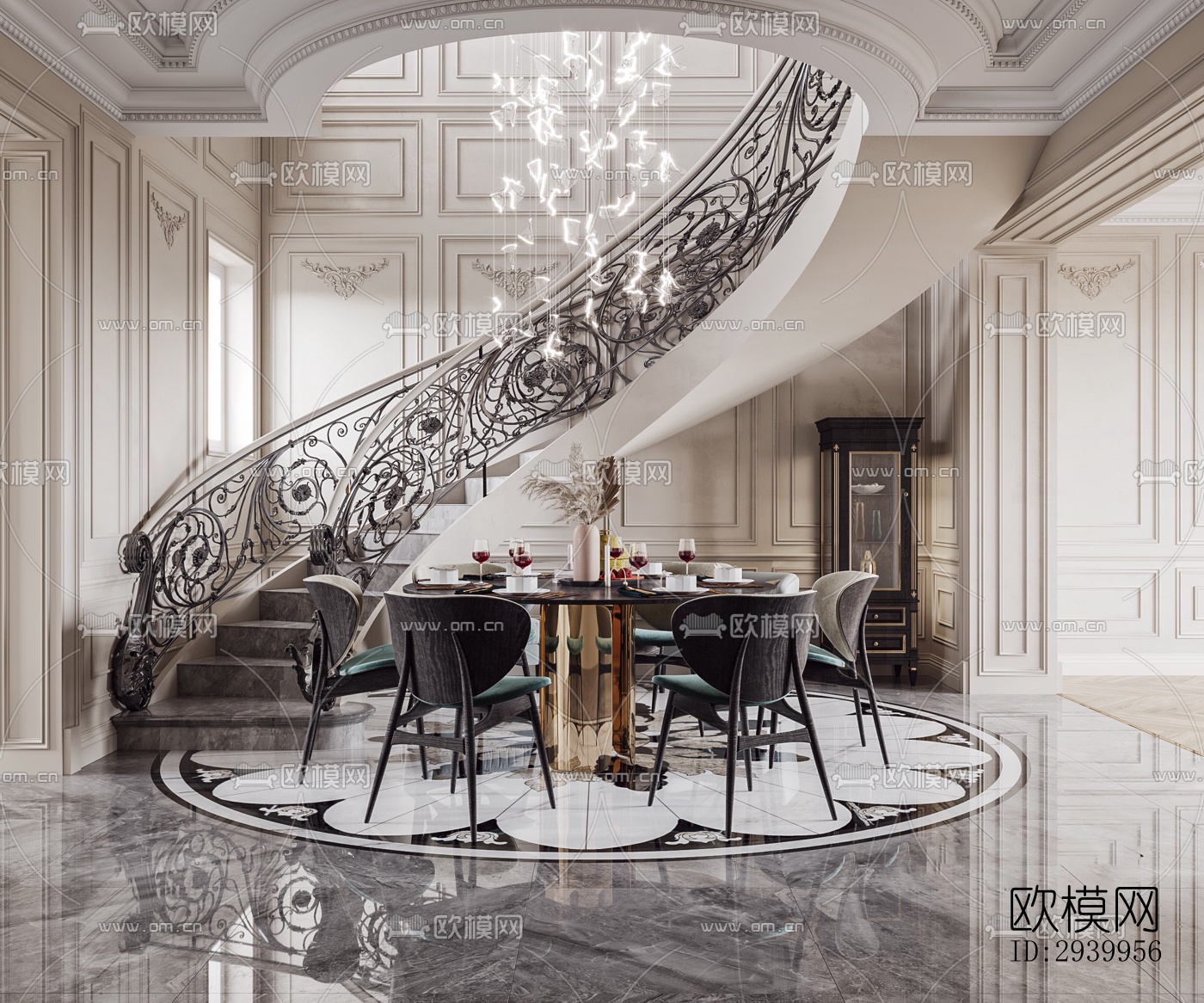 法式复式效果图下载（渲染图2）