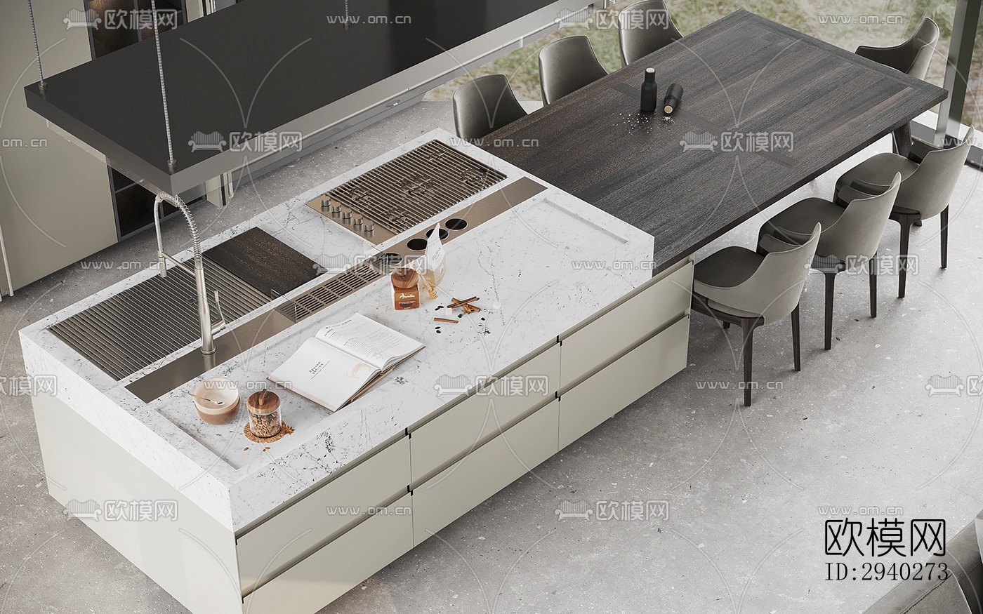 现代平层效果图下载（渲染图5）