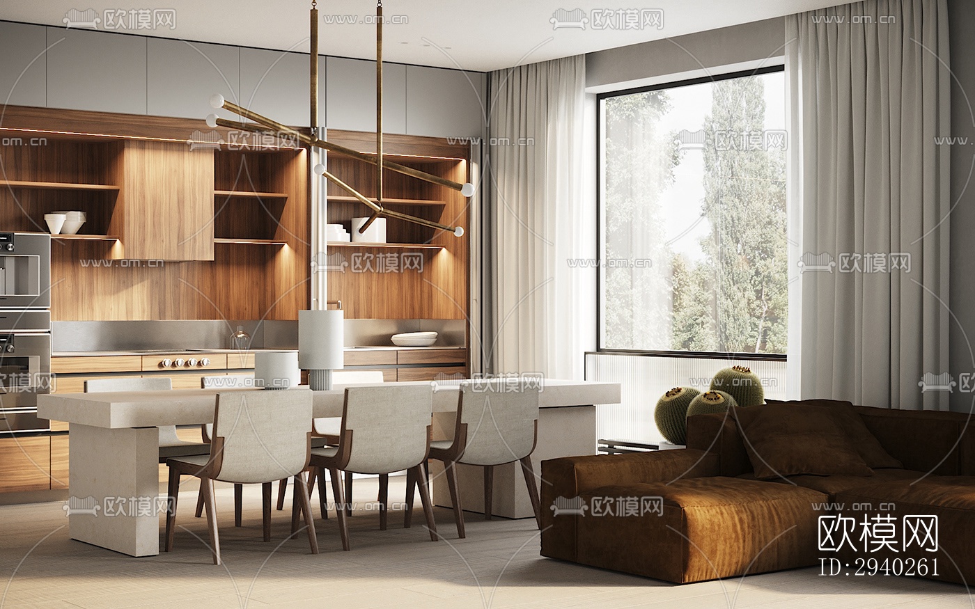 现代平层效果图下载（渲染图8）