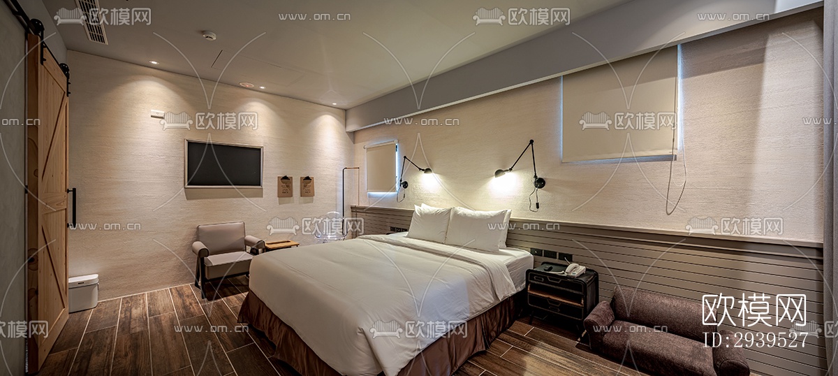 现代酒店民宿效果图下载（渲染图10）