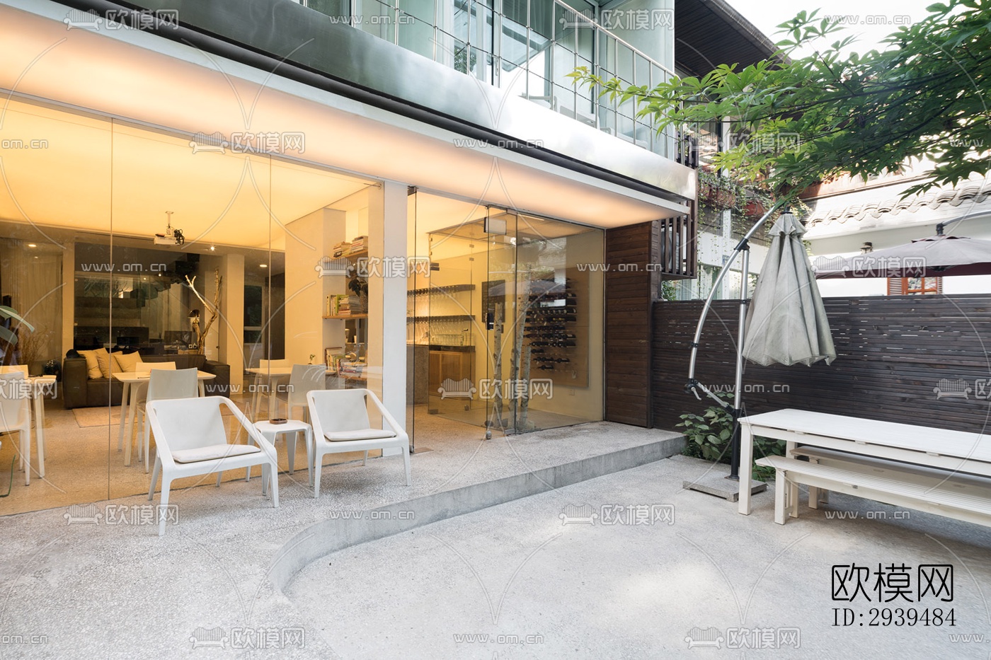 现代酒店民宿效果图下载（渲染图1）