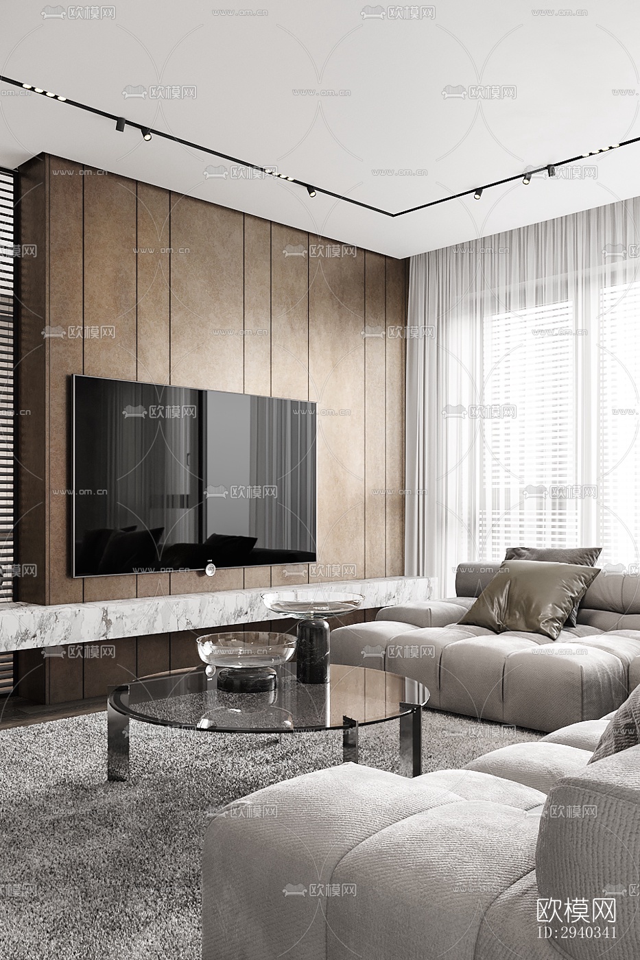 现代平层效果图下载（渲染图6）