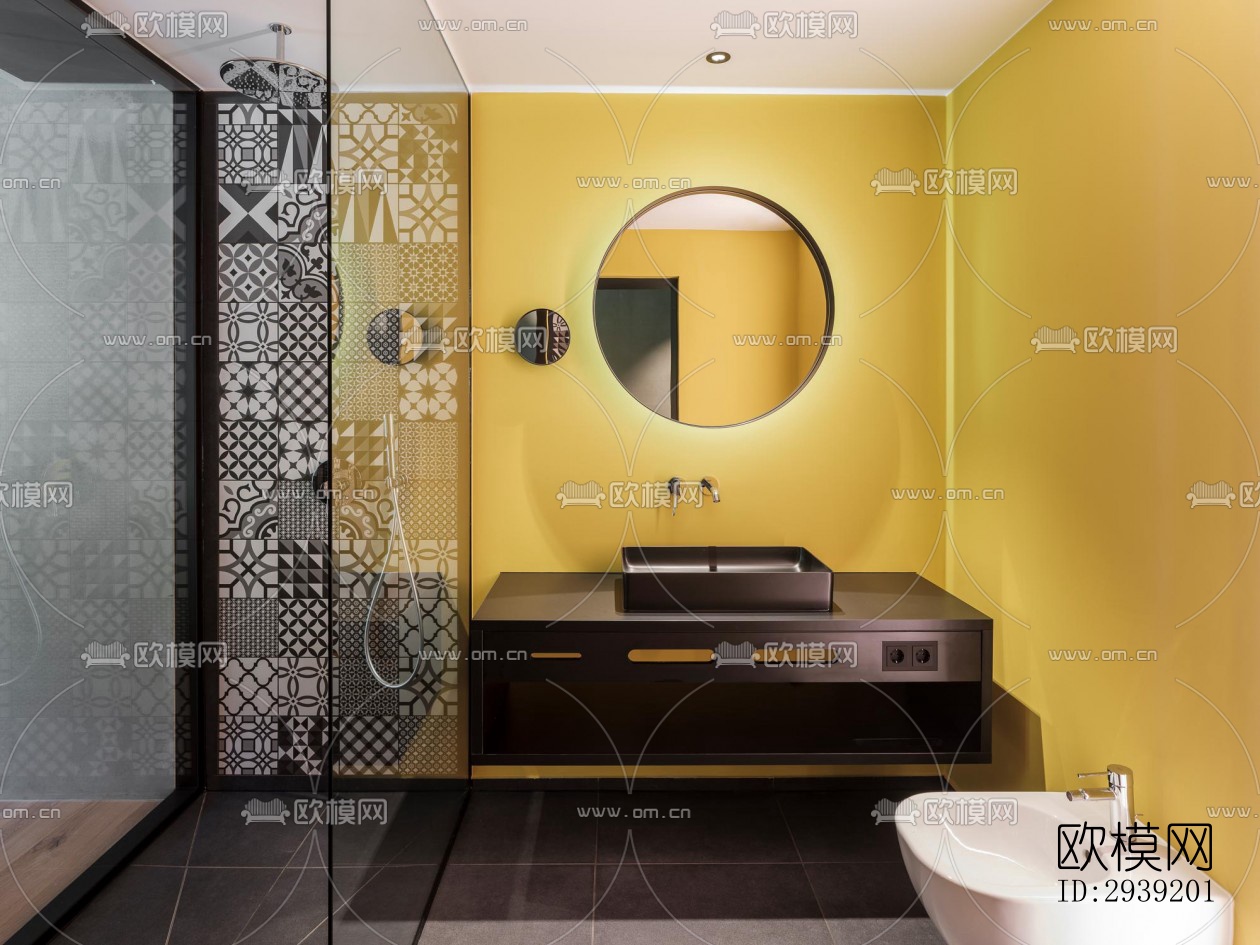 后现代酒店民宿效果图下载（渲染图9）