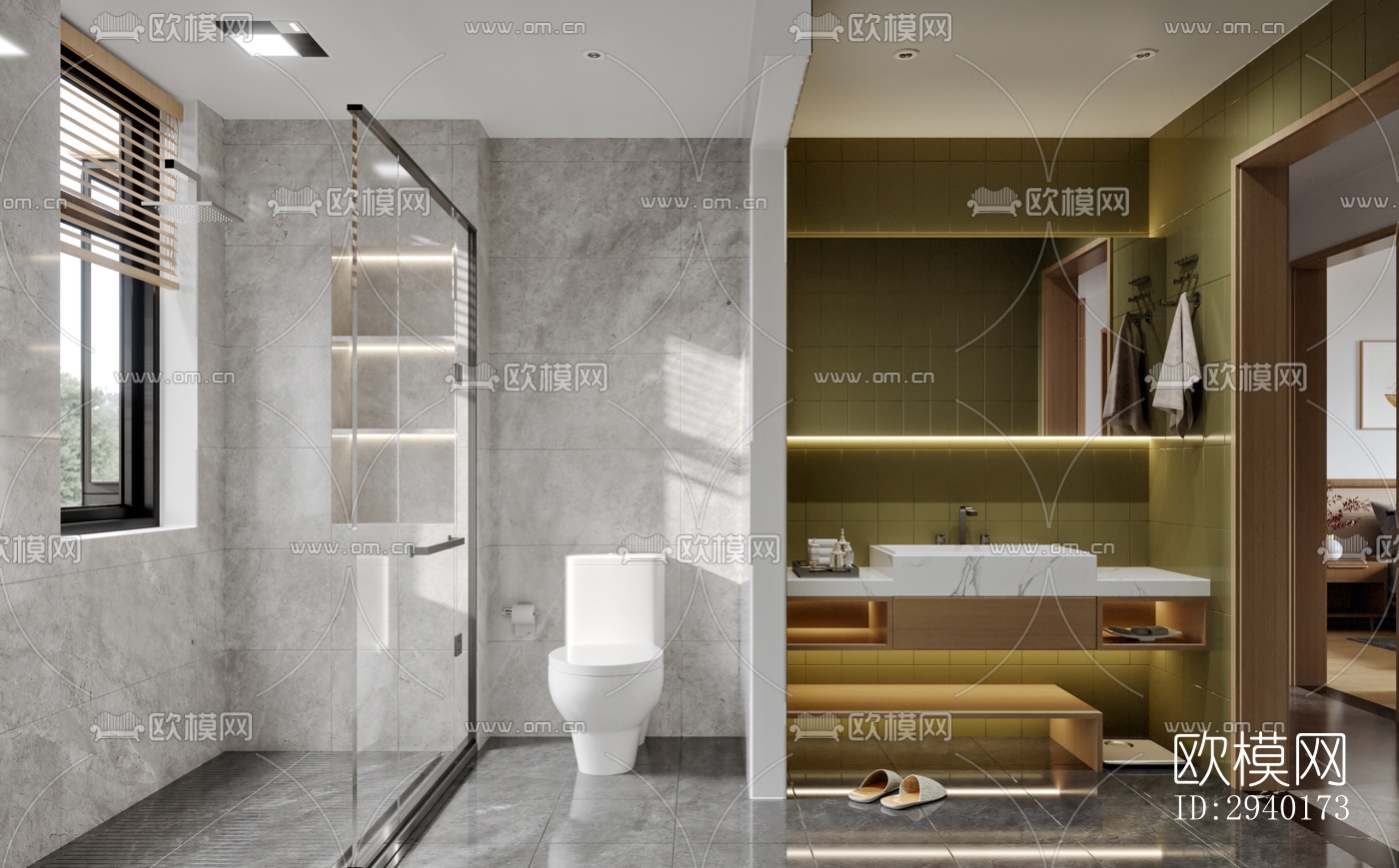 新中式平层效果图下载（渲染图14）