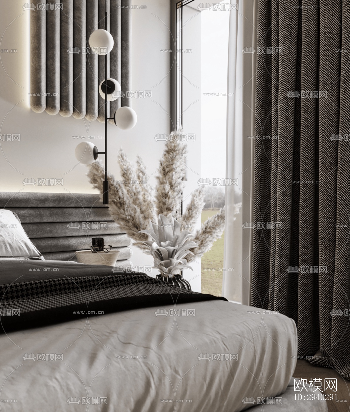 现代平层效果图下载（渲染图9）