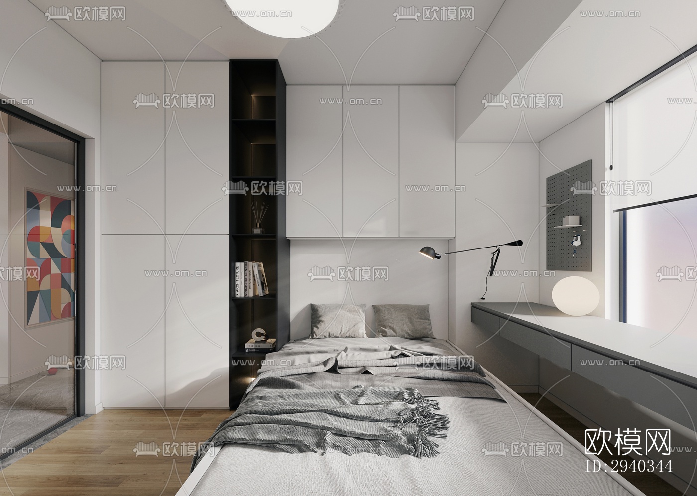 现代平层效果图下载（渲染图3）