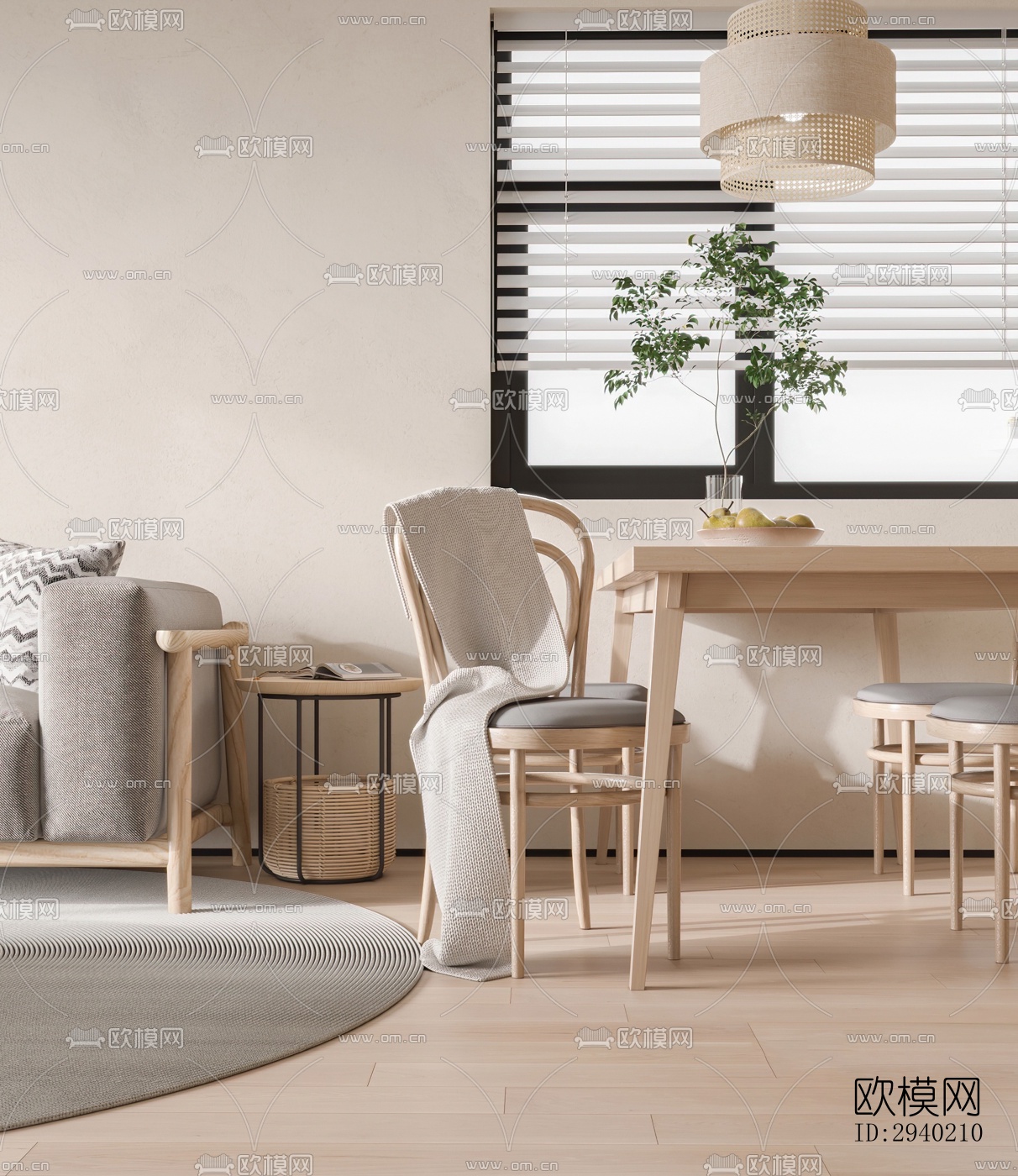 日式平层效果图下载（渲染图17）