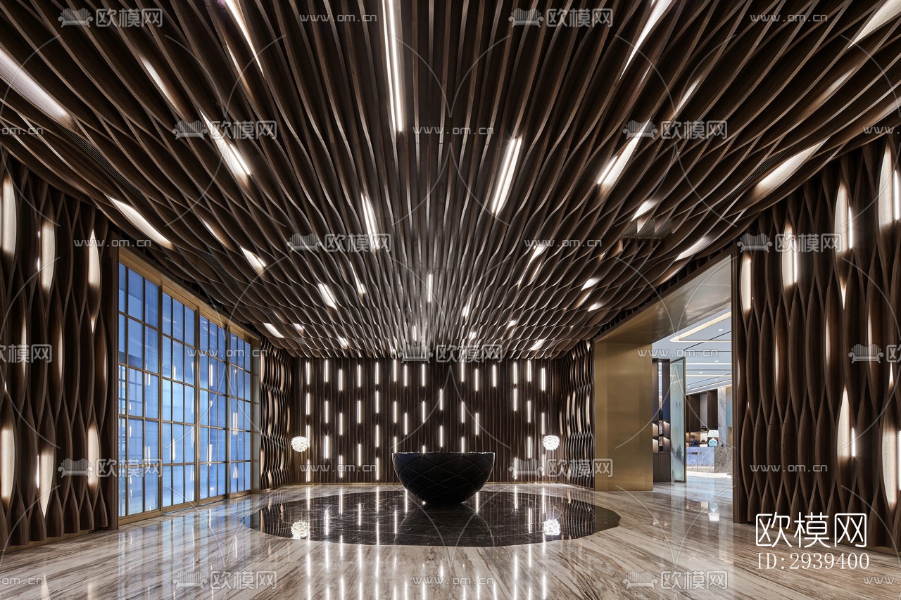 新中式酒店民宿效果图下载（渲染图4）