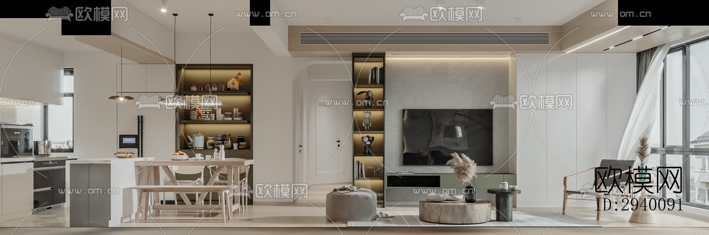 北欧平层效果图下载（渲染图9）