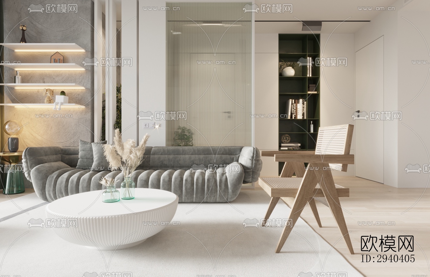 现代平层效果图下载（渲染图7）