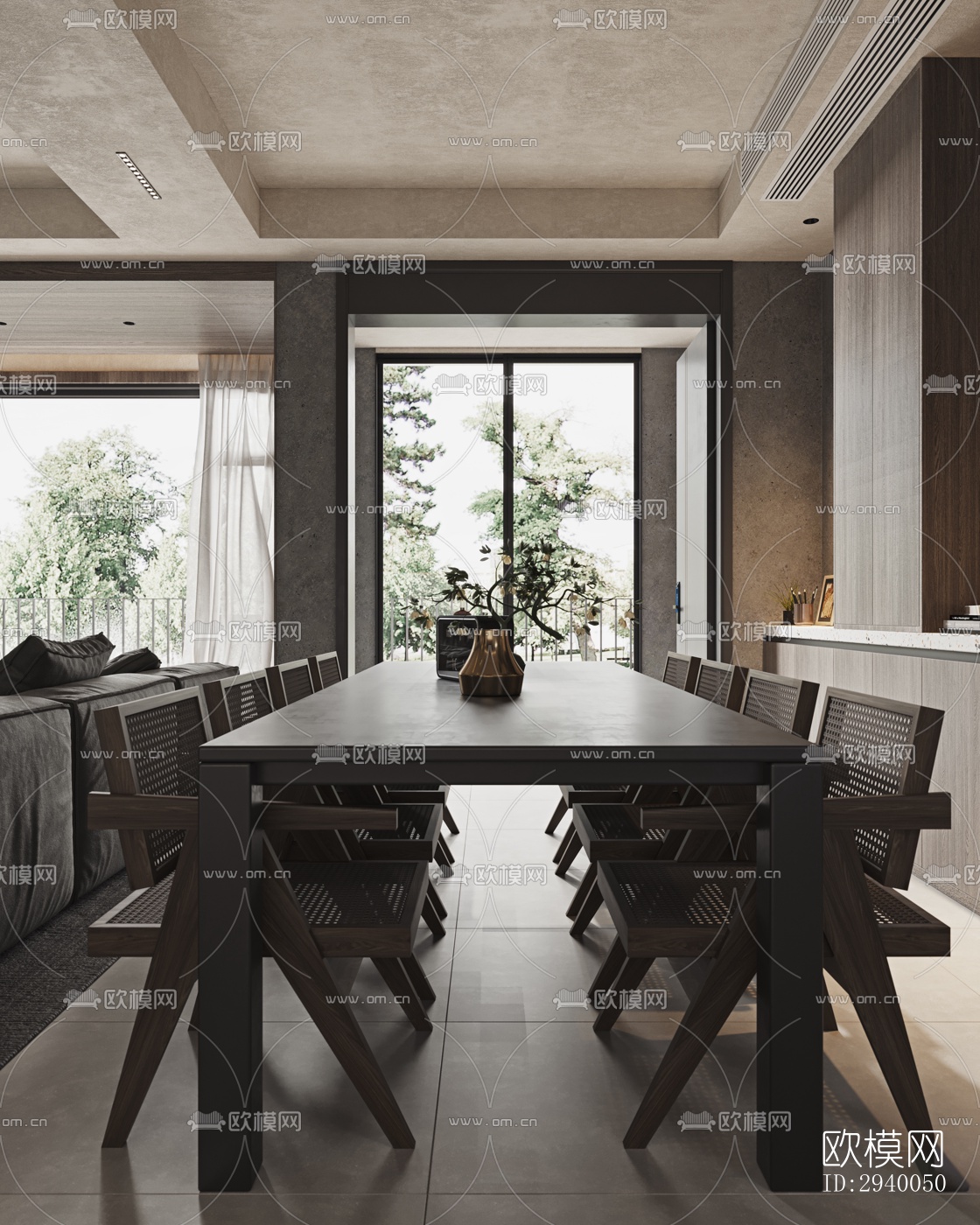 侘寂平层效果图下载（渲染图13）