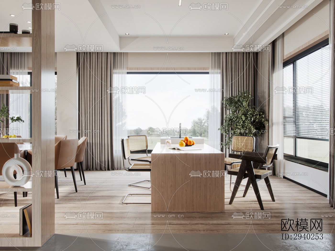 现代平层效果图下载（渲染图8）