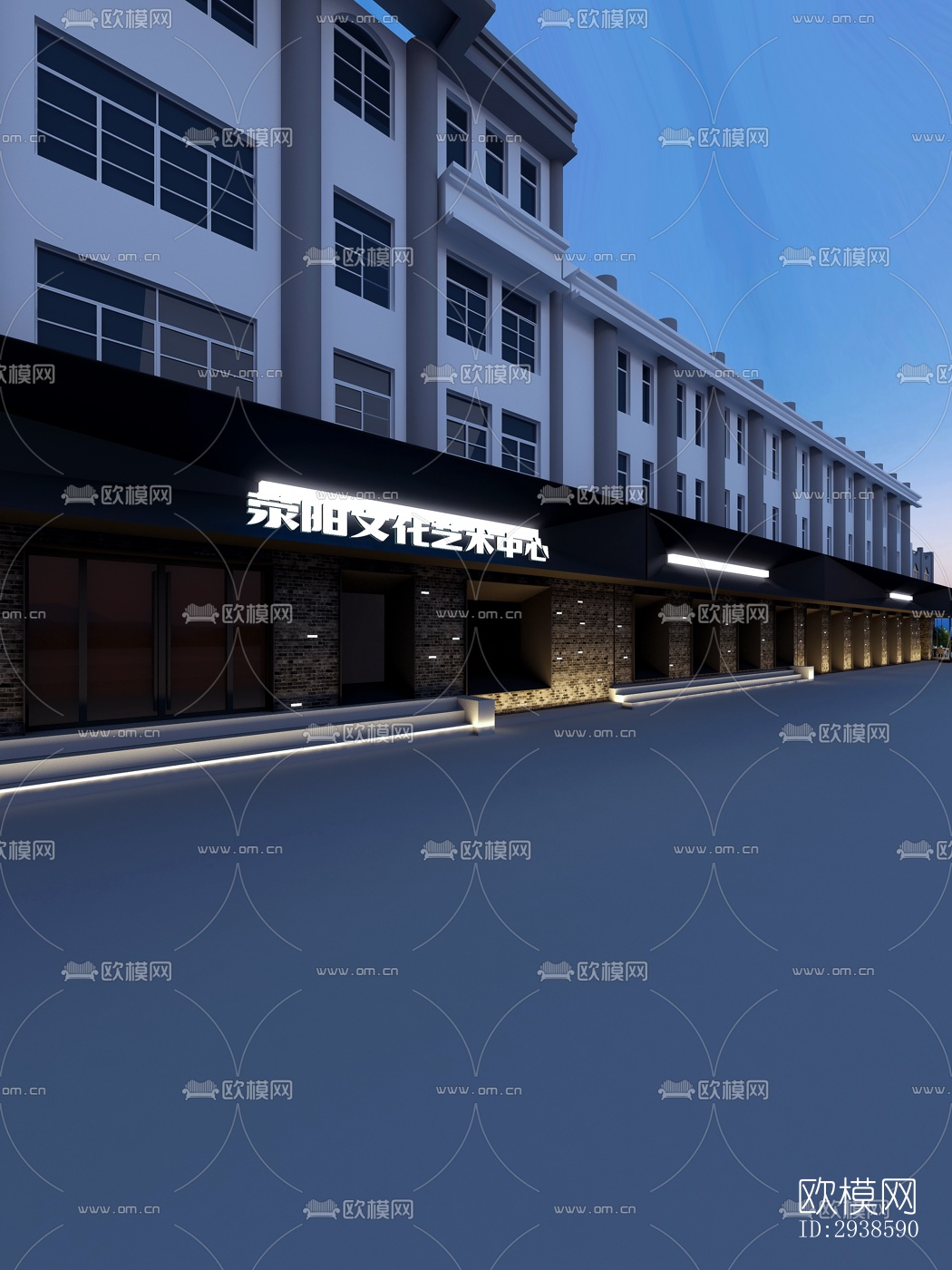 工业风展览展厅效果图下载（渲染图14）