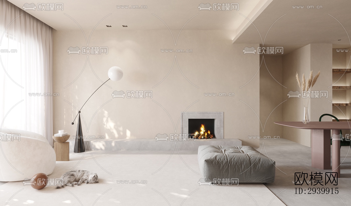 侘寂复式效果图下载（渲染图1）