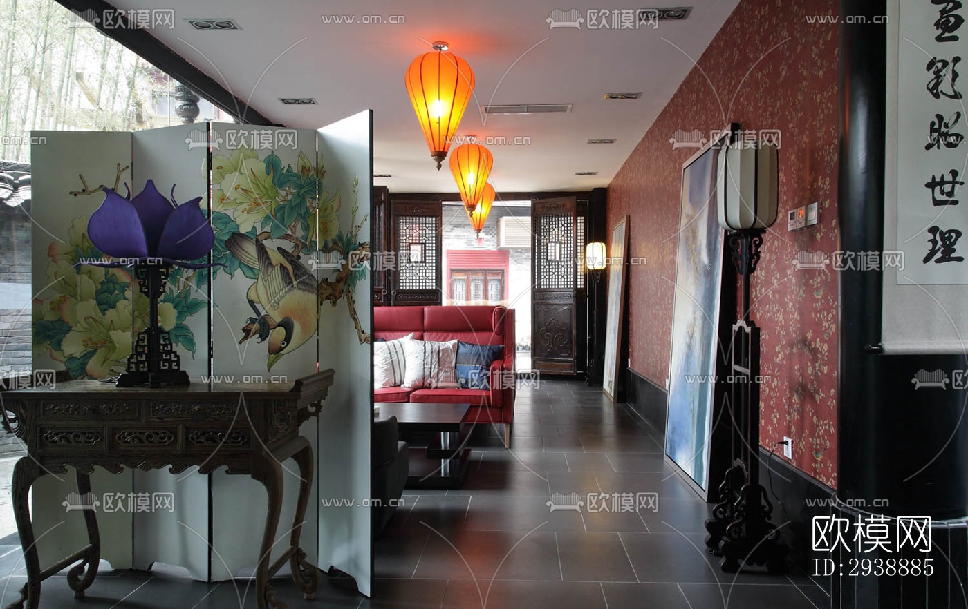 中式酒店民宿效果图下载（渲染图2）