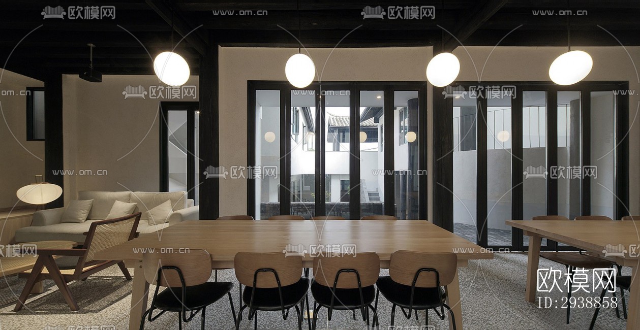 中式酒店民宿效果图下载（渲染图3）