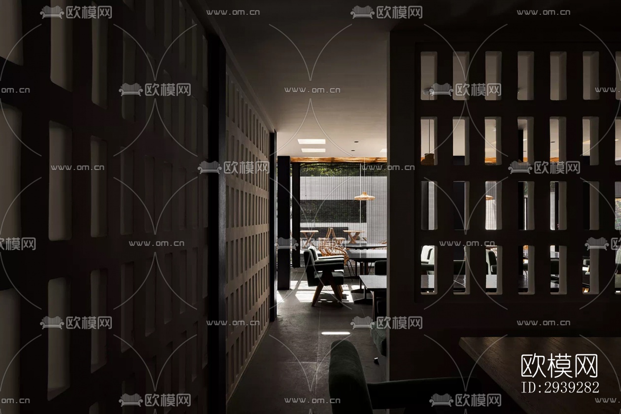 新中式酒店民宿效果图下载（渲染图7）