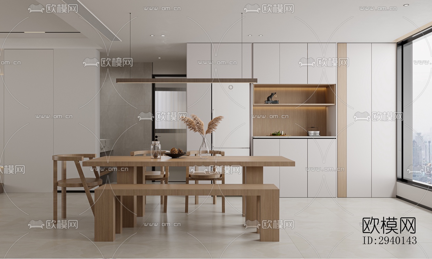 奶油风平层效果图下载（渲染图7）