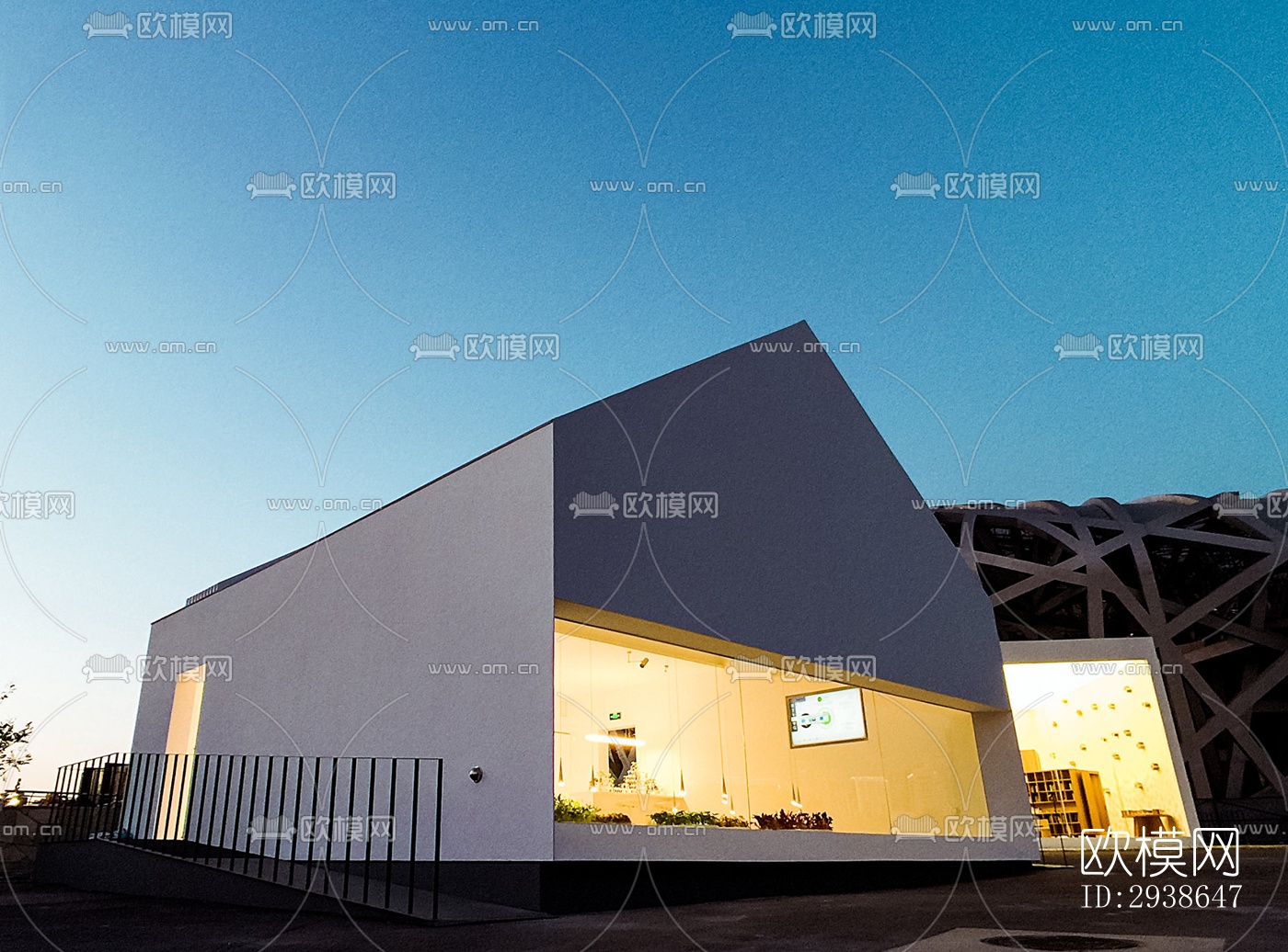 现代展览展厅效果图下载（渲染图3）