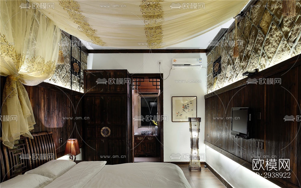 中式酒店民宿效果图下载（渲染图13）