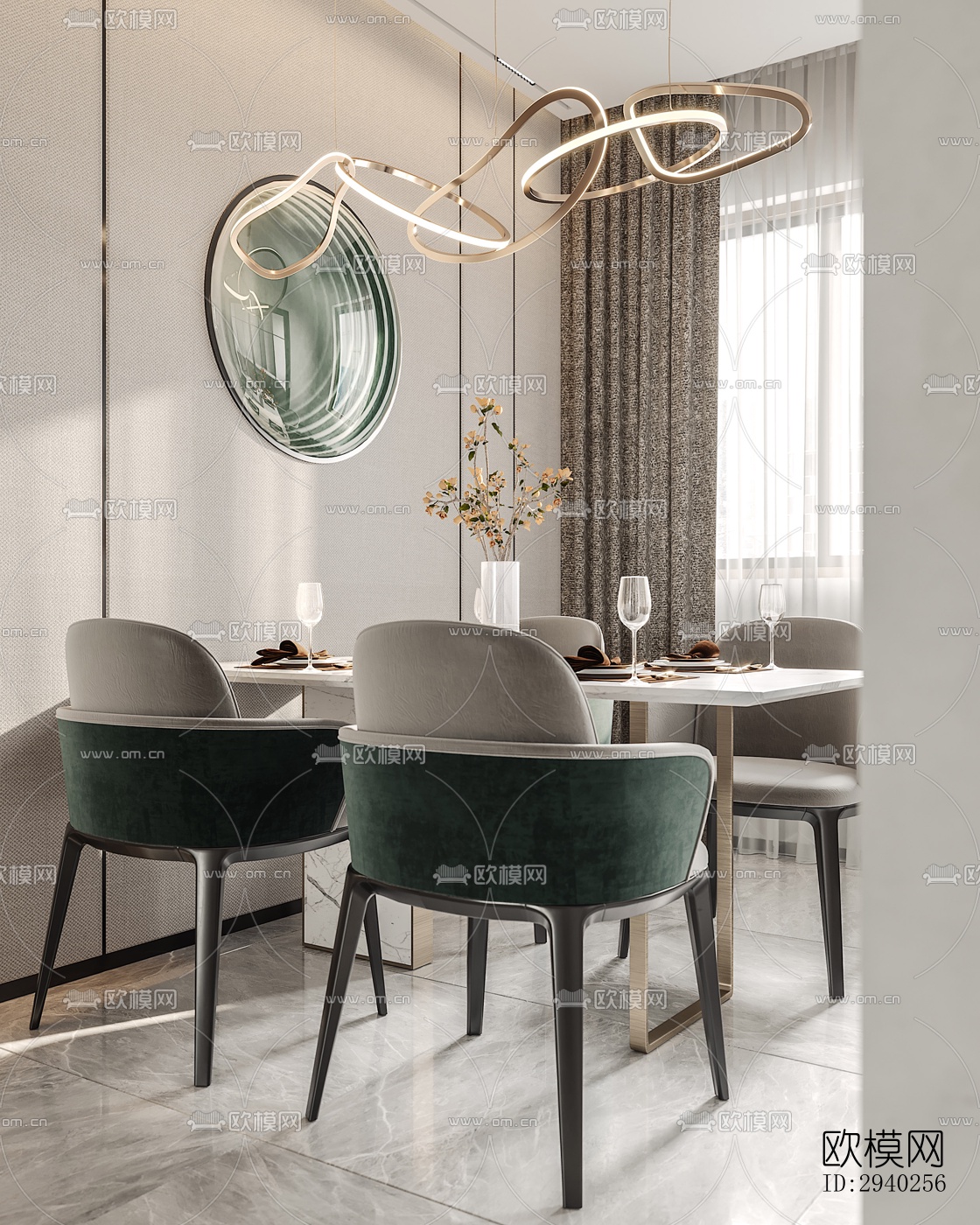 现代平层效果图下载（渲染图10）