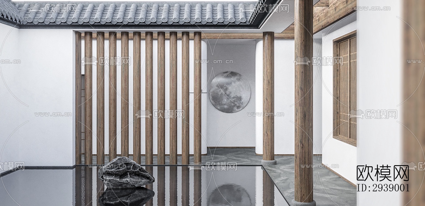 中式酒店民宿效果图下载（渲染图2）