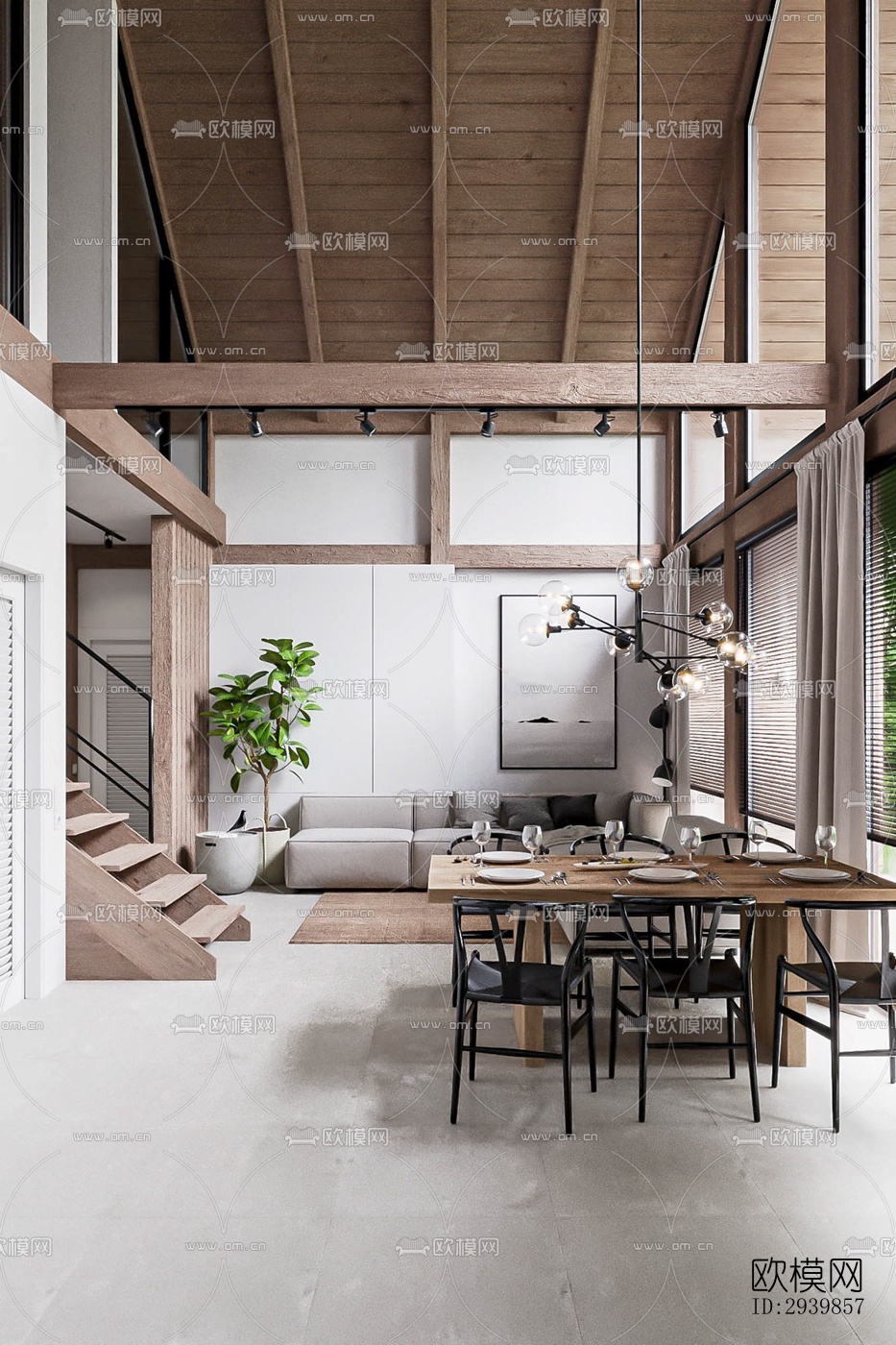 北欧别墅效果图下载（渲染图10）